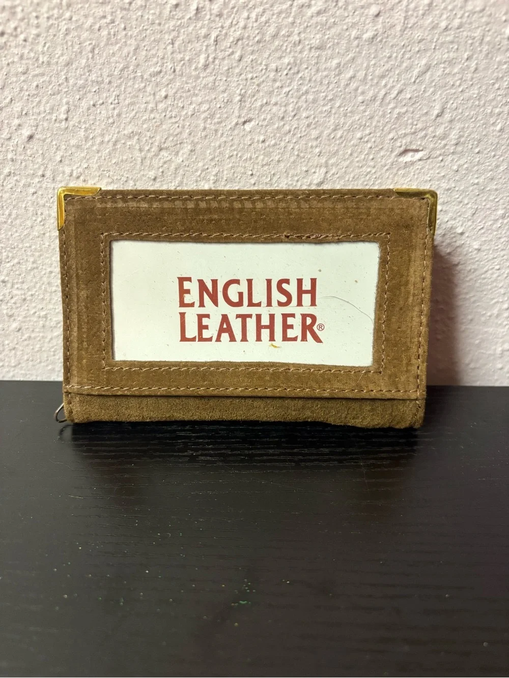 Vintage English Leather Brown Suede Zip Around Mini Photo Album